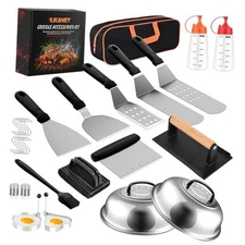 28PCS Griddle Accessories Kit, Flat Top Grill Accessories Set Double Pot Lid