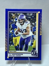 2025 Panini Donruss - T.J. Hockenson #215 Press Proof Blue