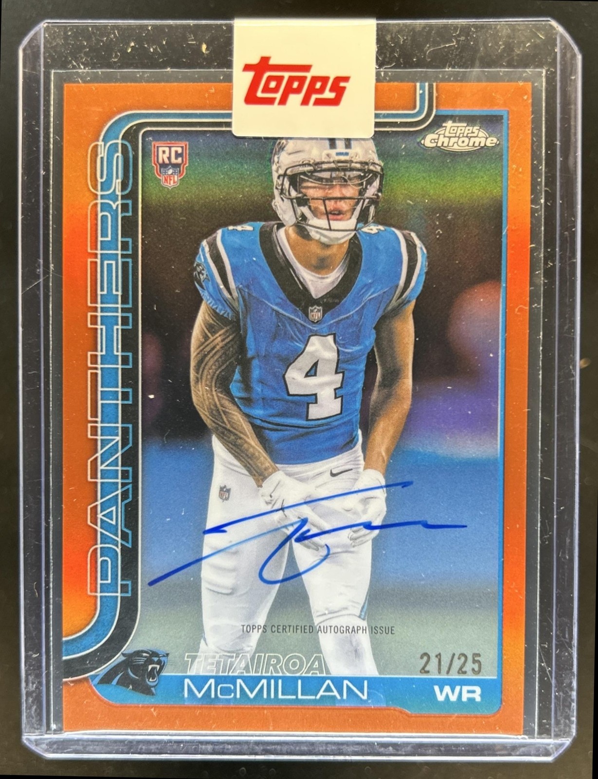 Tetairoa McMillan Topps Chrome Sapphire Edition Rookie Autographs #RATM Orange