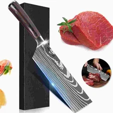 Kitchen Chef's Knife German Stainless Steel Nakiri Knife Sharp Meat Cleaver GIFT