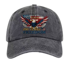 American Eagle US Flag 250th Anniversary 1776-2026 Patriotic Washed Baseball Hat