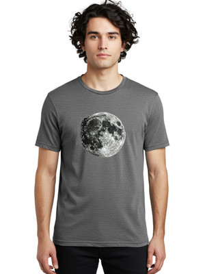 Moon-Explosion Mens Graphic Tee, 100% Cotton, Casual Summer Wear