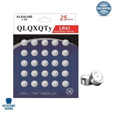25 Pack LR41 Alkaline Button Cell Batteries for Watches Small Electronics