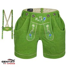 Women Lederhosen Oktoberfest Costume Green Dirndl Suede German Outfit For Ladies