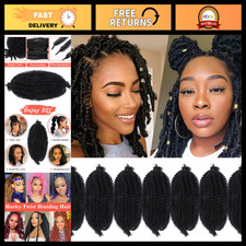 10 Inch Black Pre-Separated Springy Afro Twist Hair Extensions - 7 Packs for Cro