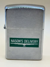 Vintage 1990 Nason’s Delivery Advertising Chrome Zippo Lighter NEW