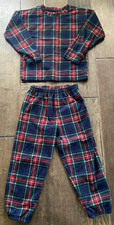 Gap boys size 5 blue/red/yellow Tartan plaid two-piece cozy fleece pajamas