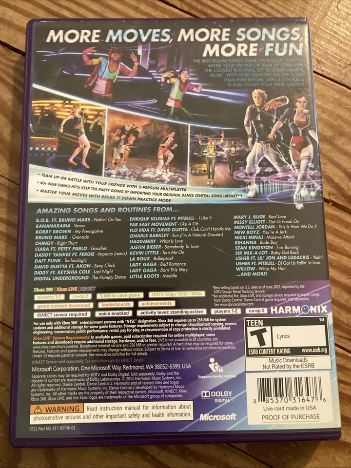Xbox 360 Dance Central 2 Rated T Kinect Required - Image 2 of 4