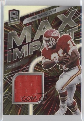 2020 Panini Spectra Max Impact Relics Hyper Prizm /75 Christian Okoye #9 1t6s