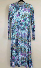 NEVER WORN SZ SMALL Kate Spade Pacific Petals Floral Knit Midi Dress LONG SLEEVE