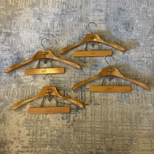 Setwell Wooden Heavy Duty Suit Valet Hangers Lot of 4 Jacket / Pants,