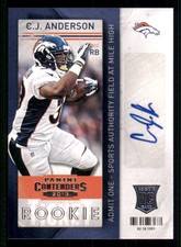 2013 Panini Contenders #116A C.J. Anderson AUTO RC/(ball in left hand)