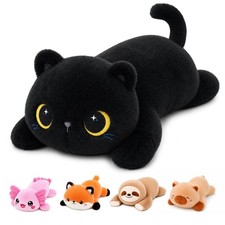 Weighted Soft Black Cat Stuffed Animal Toy 10.6 Inch 0.7 Lbs Gift Weighted