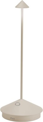 Zafferano Pina Pro Rechargeable Cordless Table Lamp with Touch Controls, Sand