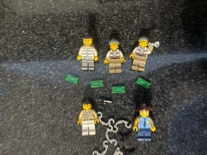 LEGO City Minifigure Lot – 5 Civilian Figures + Accessories + $100 Money Tiles