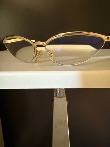 Gianfranco Ferre 1990's VINTAGE Cat Eye Sunglasses 191/S 012 Gold Half Rim - Picture 3 of 24