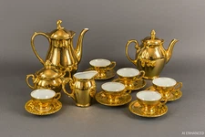 Vintage RW Bavaria Baroque Gold Luster Porcelain Tea Set – 17 Pieces – 1940s