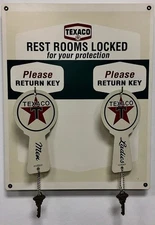 Texaco Restroom Key Fob Hanger with Fobs KEY-0108-W