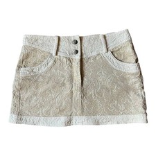 Just Cavalli Vintage 2000s Gold Pattern Luxury Rare Mini Micro Skirt Size 42 Y2K