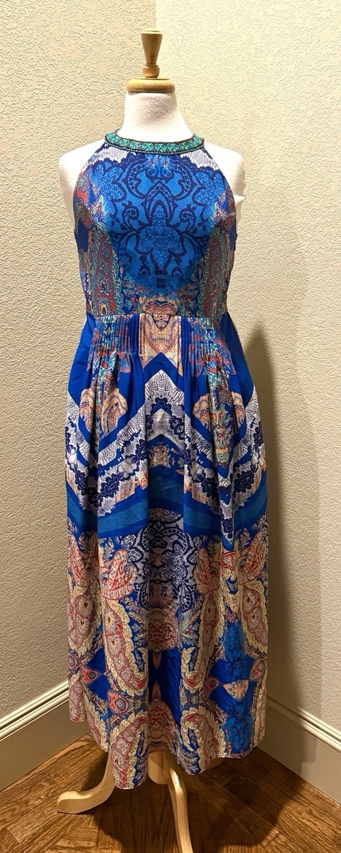 Ranna Gill Anthropologie Boteh Jewel Embellished Neckline Maxi Dress 8 M $188 View 4