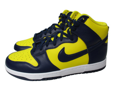 Nike Dunk Hi Retro Michigan Wolverines Varsity Maize Blue Shoes Mens Sz 10