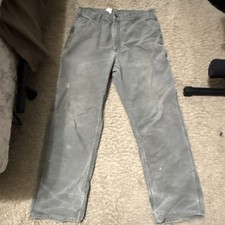 Carhartt Gray Workwear Utility Pockets Men's Work Pants Durable Comfortable