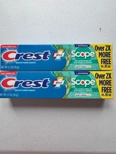 SET OF 2 Crest Plus Whitening with Scope Fluoride Toothpaste 2.7oz Minty Fresh