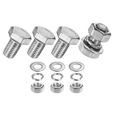 4-Pack Hex Head Screw Bolt with Nuts Flat & Lock Washers M10x16mm