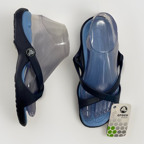 Crocs Adara Sandal Women’s 6 Blue Slip-On Comfort Beach Slides Lightweight