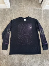 Nike ACG Shirt Mens L Black Geometric Grid Long Sleeve Cyberpunk Streetwear