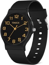 TENOCK Kids Analog Watch 30M Waterproof Boys Girls Ages 5-15 Light-Black