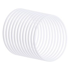 6.3 Inch Dream Catcher Rings, 12 Pcs Plastic Macrame Wreath Round Hoop, White