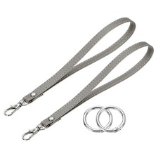 2 Pcs Wristlet Strap, PU Keychain Hand Strap with Circle Ring, Grey
