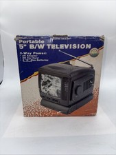 New Vtg Electro Brand 5" Model 321 Portable Black White Mini Tiny CRT TV AC/DC