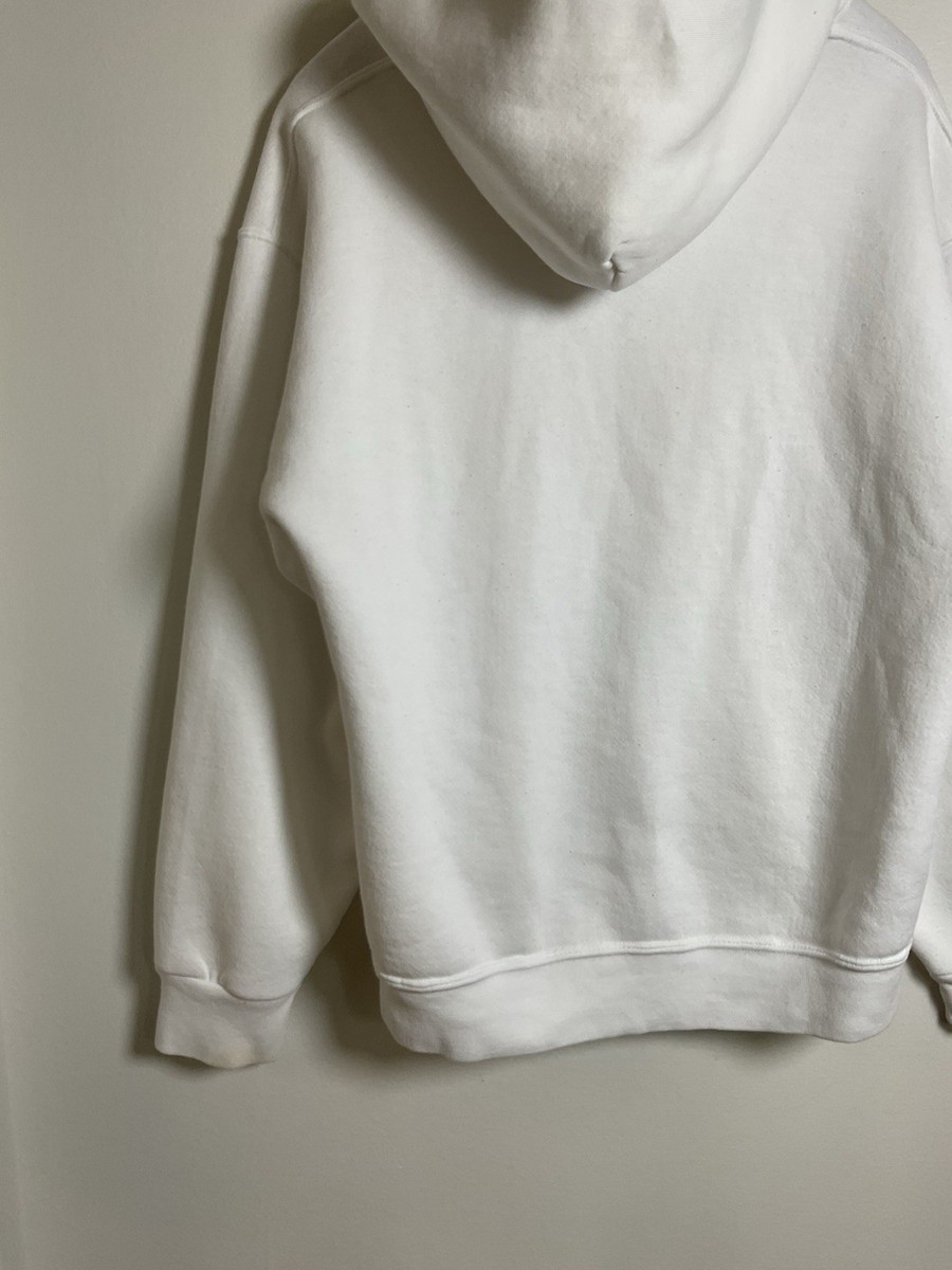 Vintage 1980s Russell Athletic Full Zip Up Hoodie White USA Made