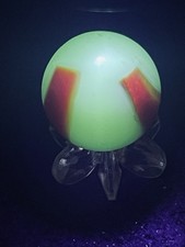 Vintage Vitro Agate All-Red Patch Marble UV Glow Cadmium Bleed Variant