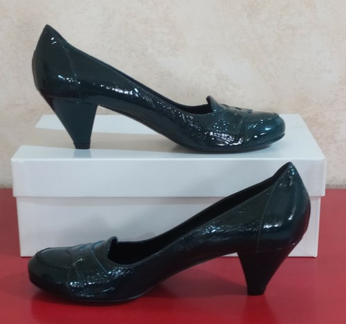 Scarpe ETRE Pelle Vernice Verde Suola in Cuoio tg. 37 -MADE IN ITALY- Nuovo - Foto 2 di 12