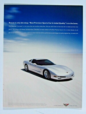 2002 Corvette Beauty Is Only Skin Deep Vintage Original Print Ad 8.5 x 11''