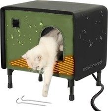 Heated Cat House for Outside, Indestructible Outdoor Cat House in Winter