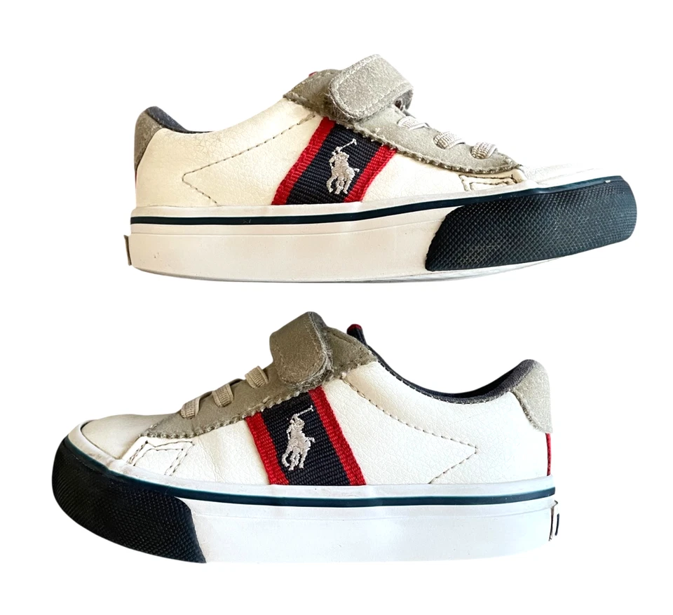 Tenis POLO RALPH LAUREN Westcott niño pequeño talla 7/UE 23,5 blanco/azul marino/rojo Foto 2 de 4