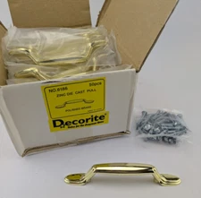 Box of 50 - 5" Cabinet Drawer Pull Handle 3" CTC  Zinc Die Cast - Polished Brass