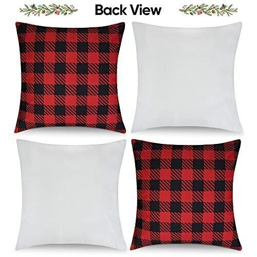 4er Pack Weihnachten Überwurf Kissenbezüge Weihnachten 4 Weihnachtsdeko für Schlafzimmer 18 x18 - Bild 12 von 18