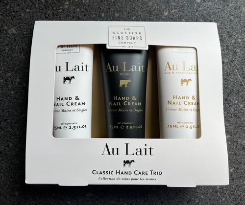 The Scottish Fine Soaps Co AU LAIT Classic Crema a mano Trio 3 x 2,5 fl oz NERO