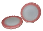 Mid Century Vintage Hazel-Atlas Ripple Pink Crinoline 9" Dinner Plate Set of 4