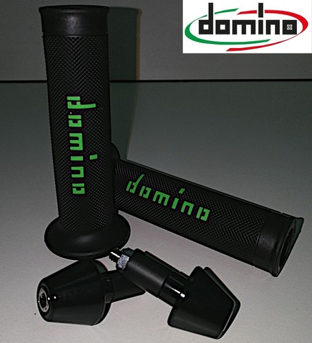 DOMINO Manopole + Contrappesi NERO VERDI UNIVERSALI per MOTO APRILIA - Bild 1 von 1