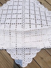 White baby blanket, Crocheted baby blanket, nursery blanket, Crib Blanket, Sh
