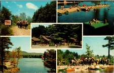 Vintage Postcard Multi-View Hidden Valley America's Dude Ranch Lake Luzerne N.Y.
