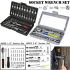 1/4" 3/8" Ratchet Wrench Socket Set 46/40Pcs Screwdriver Bit Car Repairing Tools