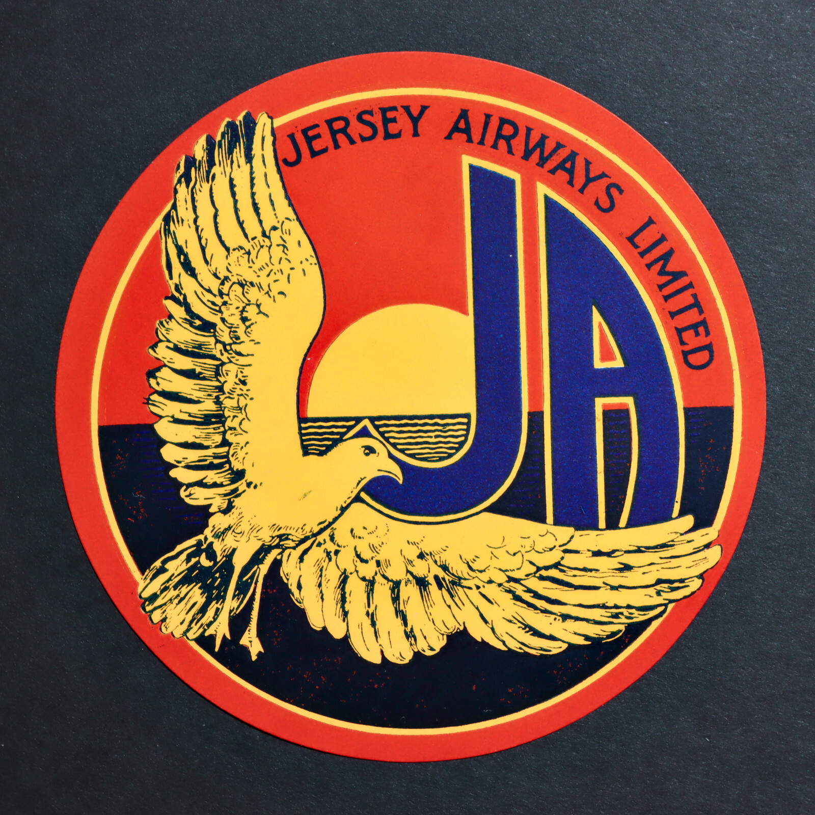 Vintage 1937 Jersey Airways Luggage Label - Genuine Collectible-image