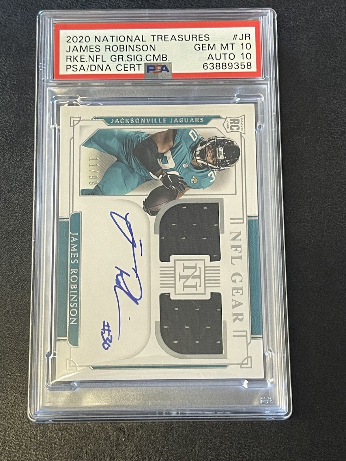 James Robinson Panini National Treasures Rookie NFL Gear Signatures Combos #JR Base